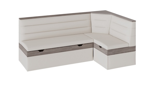 Скамья Угловая со Спальным Местом «Корса» (Дуб Сонома Трюфель/Кожзам Кремово-Бежевый)