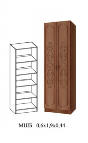 Шкаф Бельевой Марк МДФ- МШБ Скандинавский дуб белый/венге (Ш-400 х В-1900 х Г-440 мм)