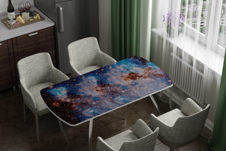 Стол Обеденный Раздвижной Бочонок Фотопечать (Ш-1100/1400 х Г-700 х В-760 мм)/Разные Цвета