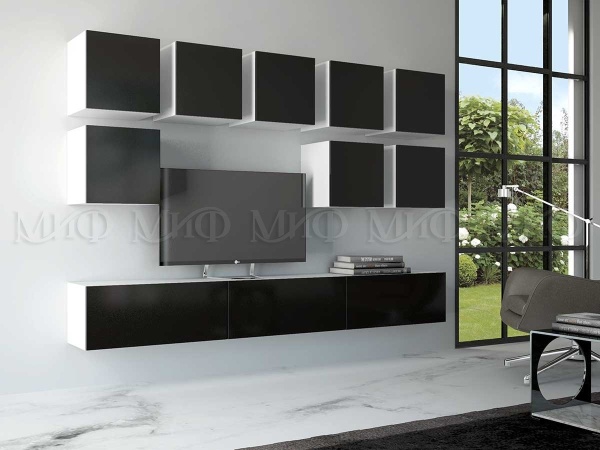 Гостиная Фаворит МДФ №2 (Ш-2400 x В-2170 x Г-458 мм)/Разные Цвета