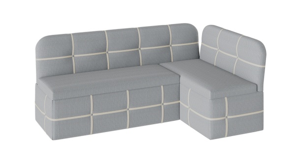 Скамья Угловая со Спальным Местом «Майами» (Дуб Сонома Трюфель/Рогожка Сине-Бежевая)Д-1910+1220 мм x Г-500 мм x В-780 мС