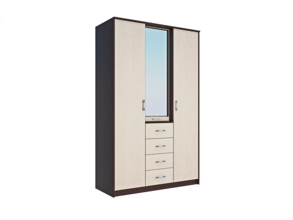 Шкаф-Купе Комфорт-4 Венге/Дуб Молочный (Ш-1340 × В-2160 × Г-574 мм)