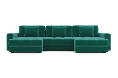 Диван п-образный тик-так Монарх М1О2 изумрудный