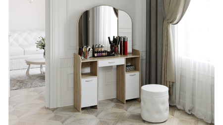 Туалетный Столик с Зеркалом Софи №2 Разные Цвета/Ш-1068 × Г-330 × В-1620 мм